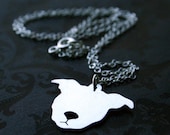 Sterling PIttbull face Necklace