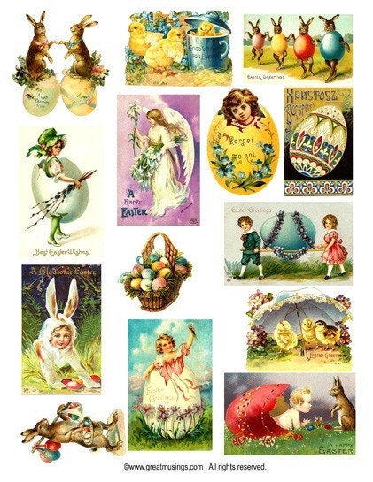 Easter egg images Digital Collage Sheet No.119