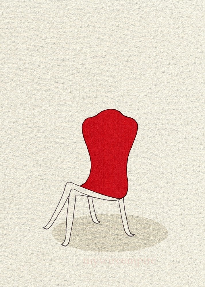 lady chair (red silk) - 5x7 print