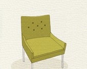 modern chair 4 (yellow green dot) - 5x7 print
