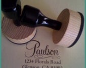 Elegant Calligraphy Custom Return Address Rubber Stamp Classic Wood Handle Stamper --2222