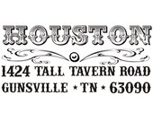 Custom return address rubber stamp old fashion vintage lettering  --2213