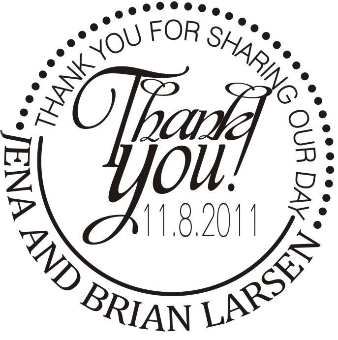 Customized Personalized custom monogram initial thank you rubber stamps --2116