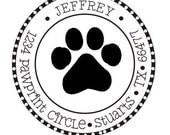 Paw print custom return address Self Inking stamp --2592