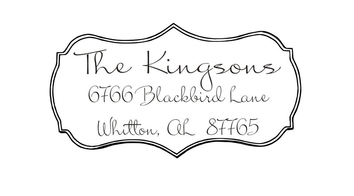 Return address stamp self inking classic layout great for wedding invitations --2670