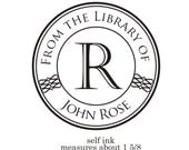 From the library of Custom Rubber Stamp Bookplate Masculine --7516