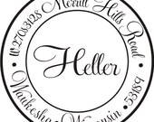 Return Address Stamp Custom round return address Last Name --2771