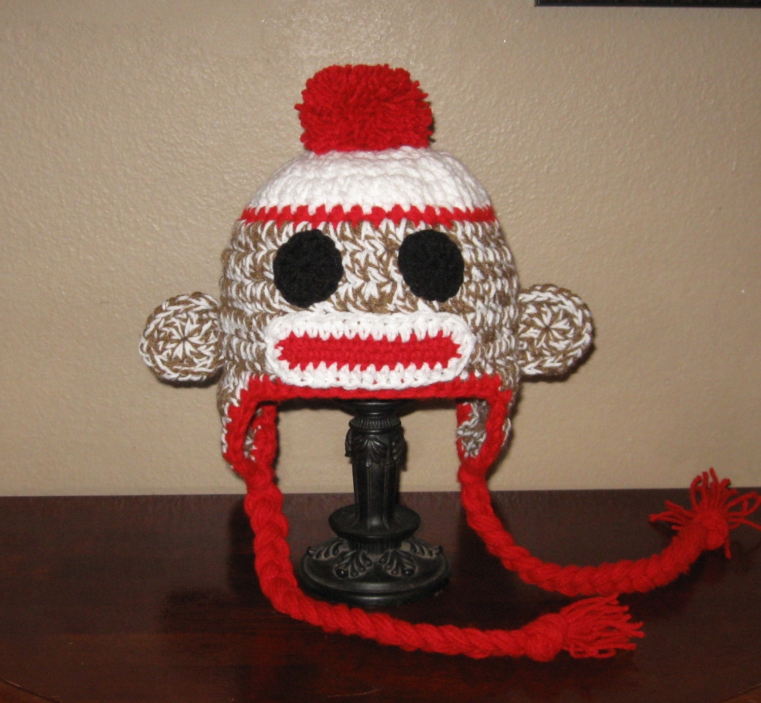 Sock Monkey Earflap Hat