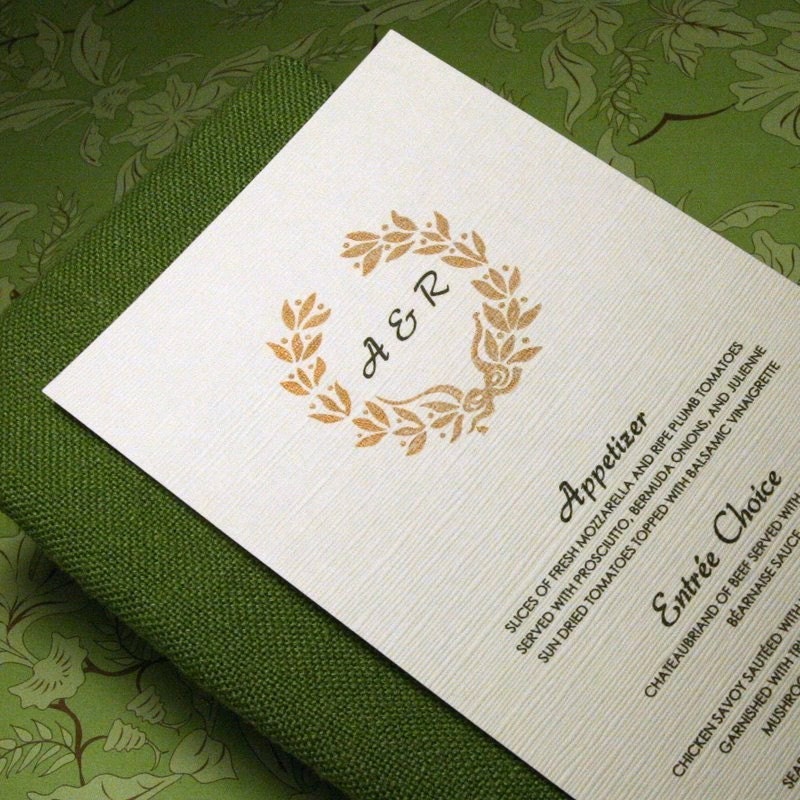 Hand-Stamped Linen Menu