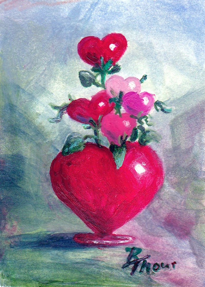 Bouquet From the Heart aceo