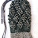 Antique Steel Bead Purse Blue Crochet Lovely Fringe