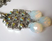 Vintage Opalite Teardrop Briolette Necklace