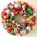 Vintage  Christmas Ornaments Wreath Elf & Santas