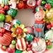 Vintage  Christmas Ornaments Wreath Elf & Santas