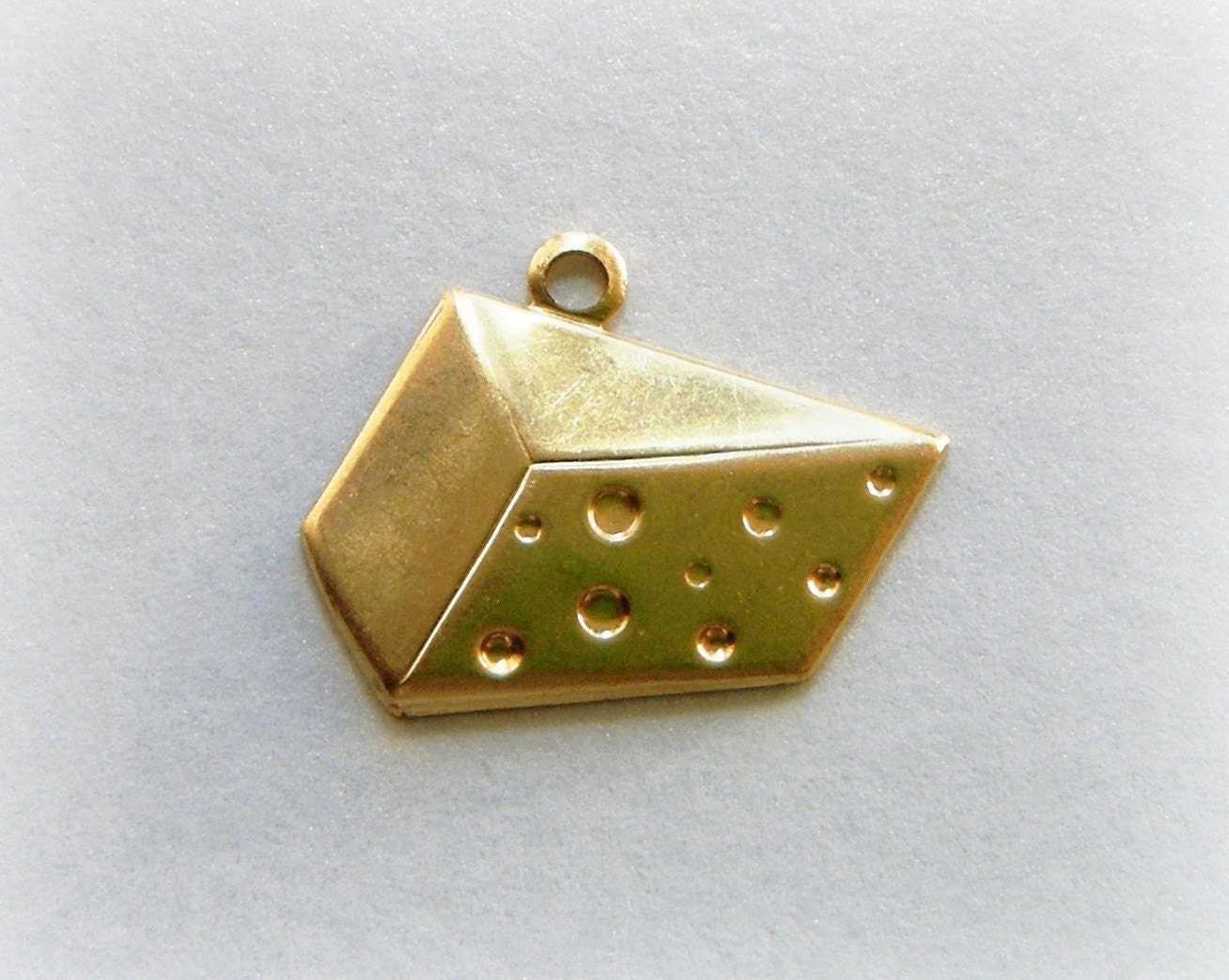 10 Slice of CHEESE Brass Charms and Jewelry Findings (BG)
