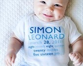 Birth-tees MODERN BOY birth announcement Onesie
