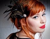 Belle Epoch Black And Green Feather Hair Clip