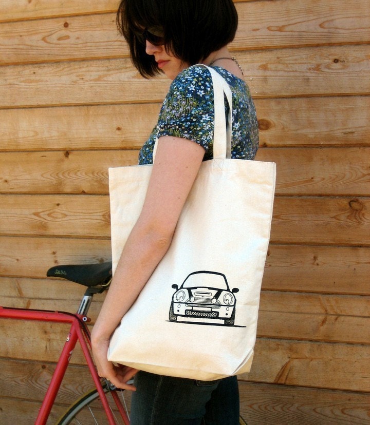 Boot and Bonnet MINI Cooper Canvas Tote Bag