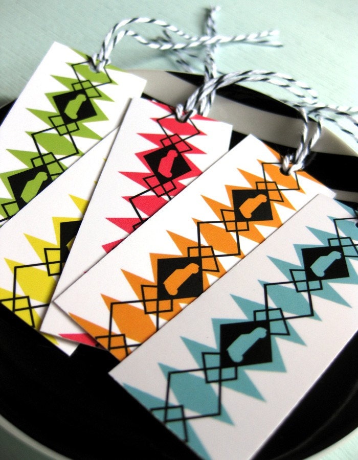 Argyle MINI Cooper gift tags.
