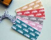 Tiny MINI Cooper gift tags.