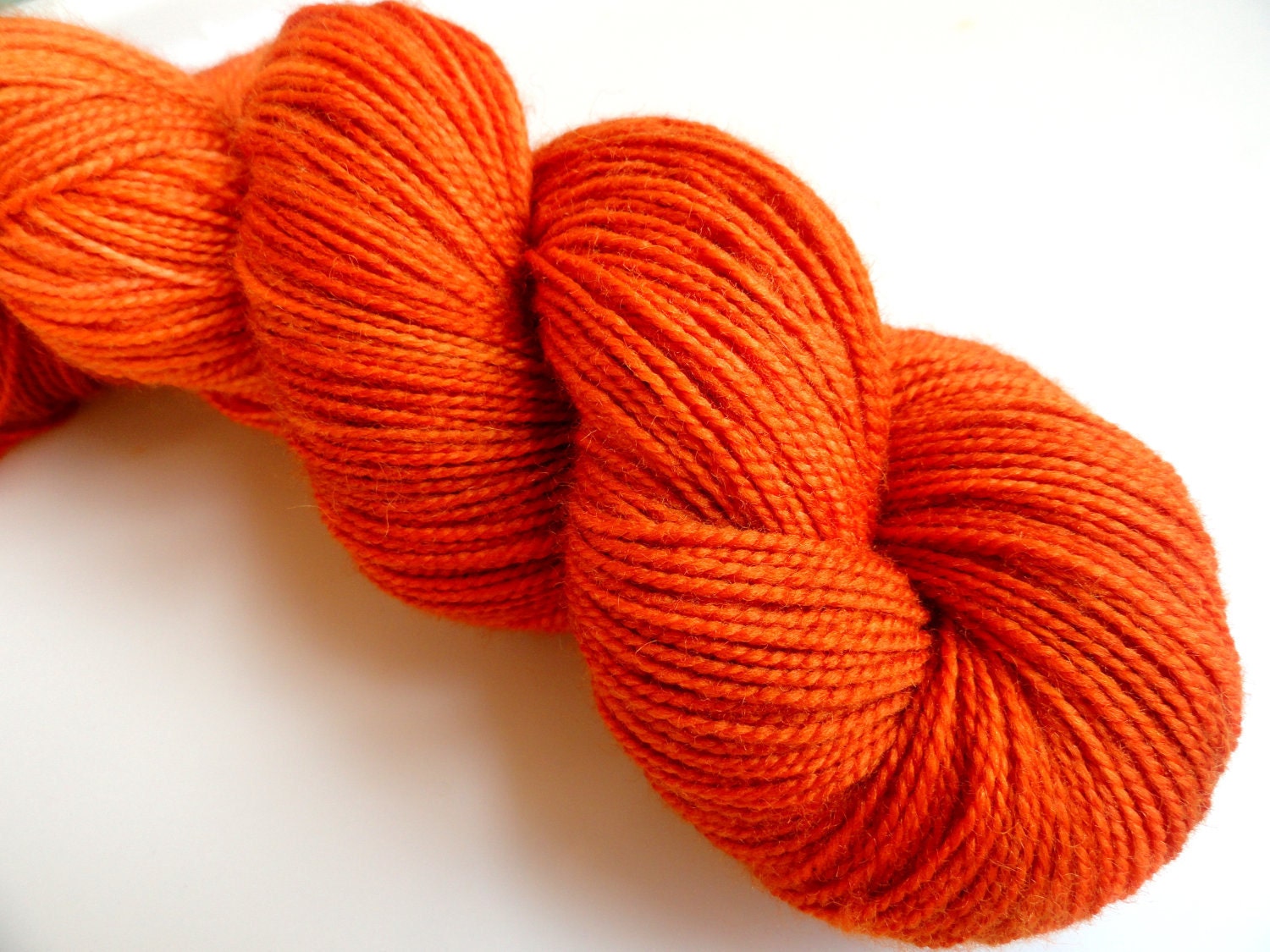 Its the Great Pumpkin Hand Dyed Sock Fingering Weight Merino Wool Yarn FREE PATTERN Rust Pumkin Orange