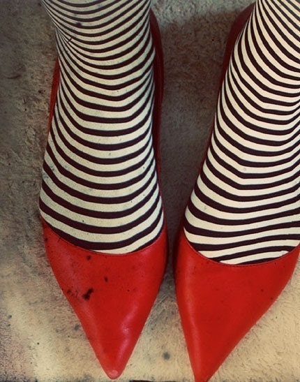 11x14 Photograph,  Dorothy, Oz,  Red Shoes Stripes Photo, Halloween Decor