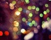 Abstract Photography, Celeste, 8x10 Print, Night Lights, Bokeh Lights Photograph, Fine Art Photo