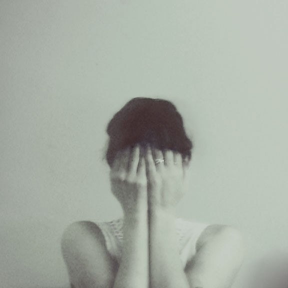 Fine Art Photo, Cover Up, 5x5 Print,  Emotional Portrait, Soft Grey, Ethereal, Dreamy, Hands