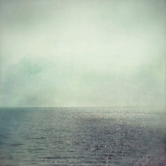 Ocean Photograph, Pale Ghost, 8x8 Print, Haunting, Beach Photography
