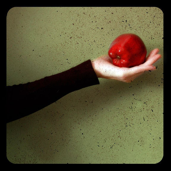 Ttv Photograph - Apple 8x8 print red green color fairytale snow white dramatic whimsical photo