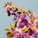 Blossom Photograph, Vintage Blooms, Nature Photography, 5x5 Print, Purple, Blue Sky