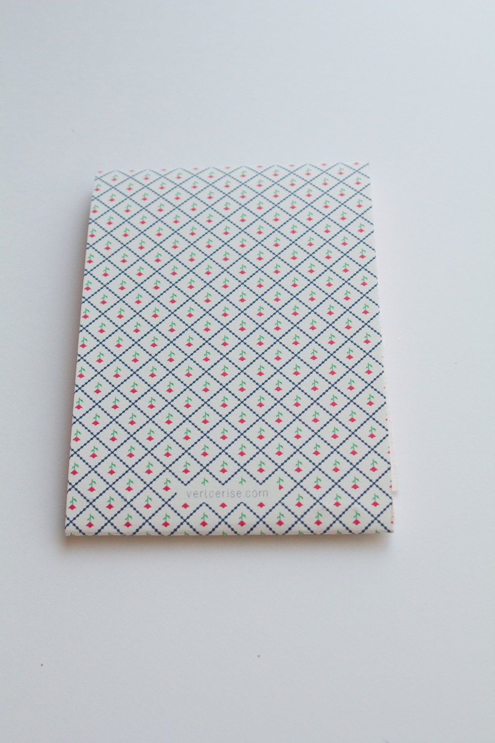 Matchbook notepad Blue and pink Retro flower pattern