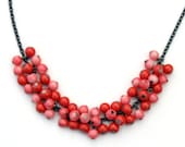 Pink coral bubble necklace