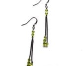 Green glass earrings - Green Moss Grew All Around Collection