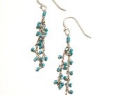Bright turquoise fairy dust earrings.