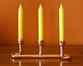 Industrial Copper Pipe Candle Holder
