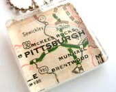 Glass Tile Map Necklace - Pittsburgh