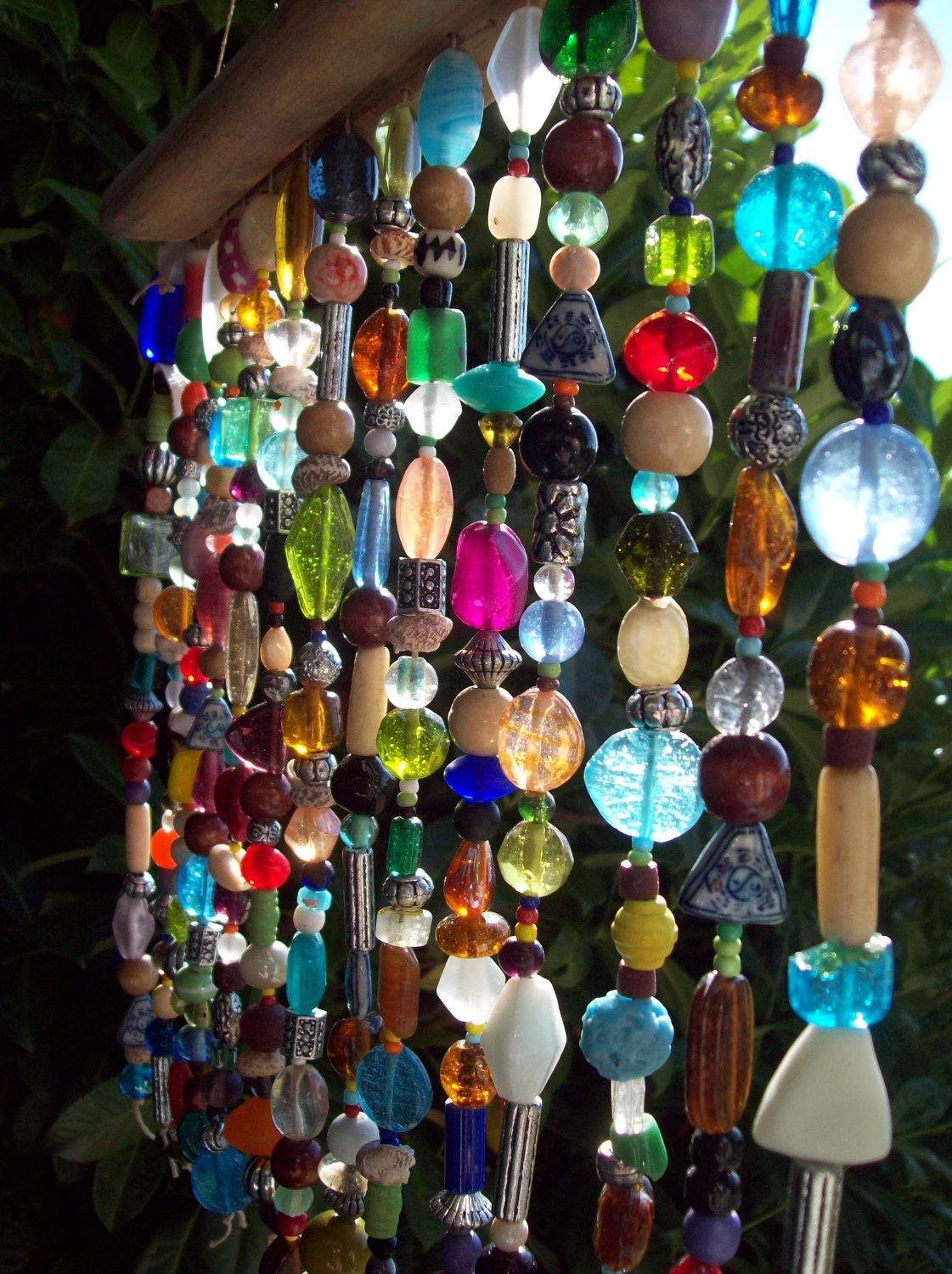 RESERVED FOR MICHELLE Rainbow Suncatcher with natural driftwood and colorful beads