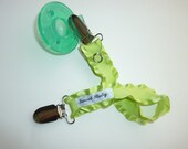 Lime Ruffle Pacifier Clip