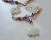 Jade, Amethyst, Pearl, Sterling Silver Necklace - "Affirming Life and Love"