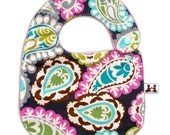 Baby Bib -Reversible- Perfect Paisley and Hot Pink Minky Dot