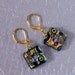 Gold Dichroic Earrings, Fused Glass Jewelry, Dichroic Glass Jewelry,