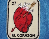 Corazon Loteria Patch Heart Iron On