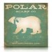 Polar Bear Scarf Company vintage style artwork on canvas 10 x 10 by stephen fowler
