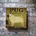 PUG records album style illustration graphic artwork on canvas 12 x 12 by stephen fowler