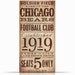 Chicago Bears Football club typography original graphic art on canvas 10 x 20 x 1.5 by stephen fowler