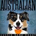 Australian Shepherd  Coffee Company original graphic illustration on canvas 12 x 12 by stephen fowler