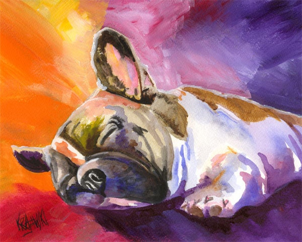 French Bulldog Art Print of Original Acrylic Painting - 8x10 - dogartstudio French Bulldog Art Print of Original Acrylic Painting - 8x10 - dogartstudio