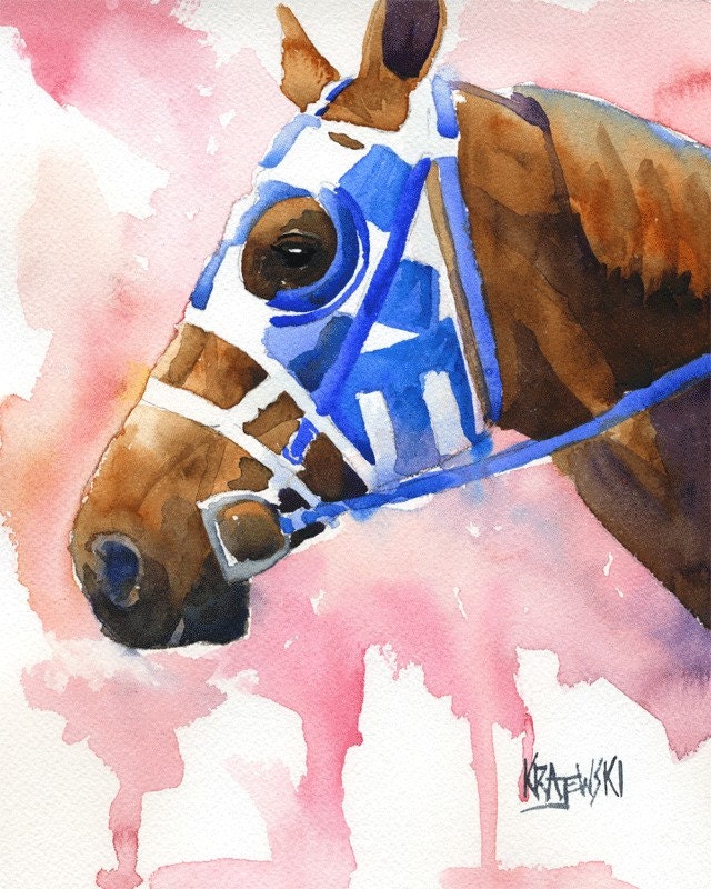 Secretariat Art Print of Original Watercolor Painting - 8x10