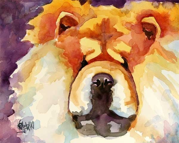 Chow Chow Art Print of Original Watercolor Painting 11x14